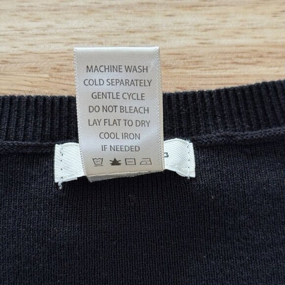 Max Studio Black Ruffled Pullover Sweater Cold Shoulder Long Sleeve Top - Picture 8 of 11